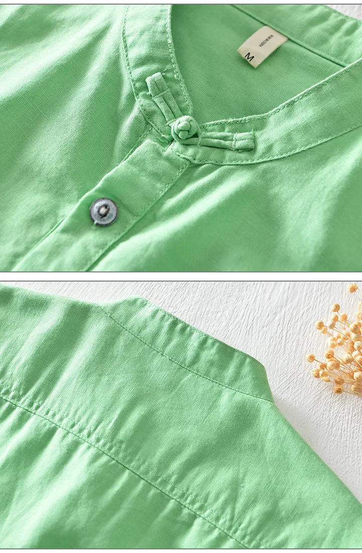 Olivia Sydney - Short-Sleeve Cotton Linen Shirt