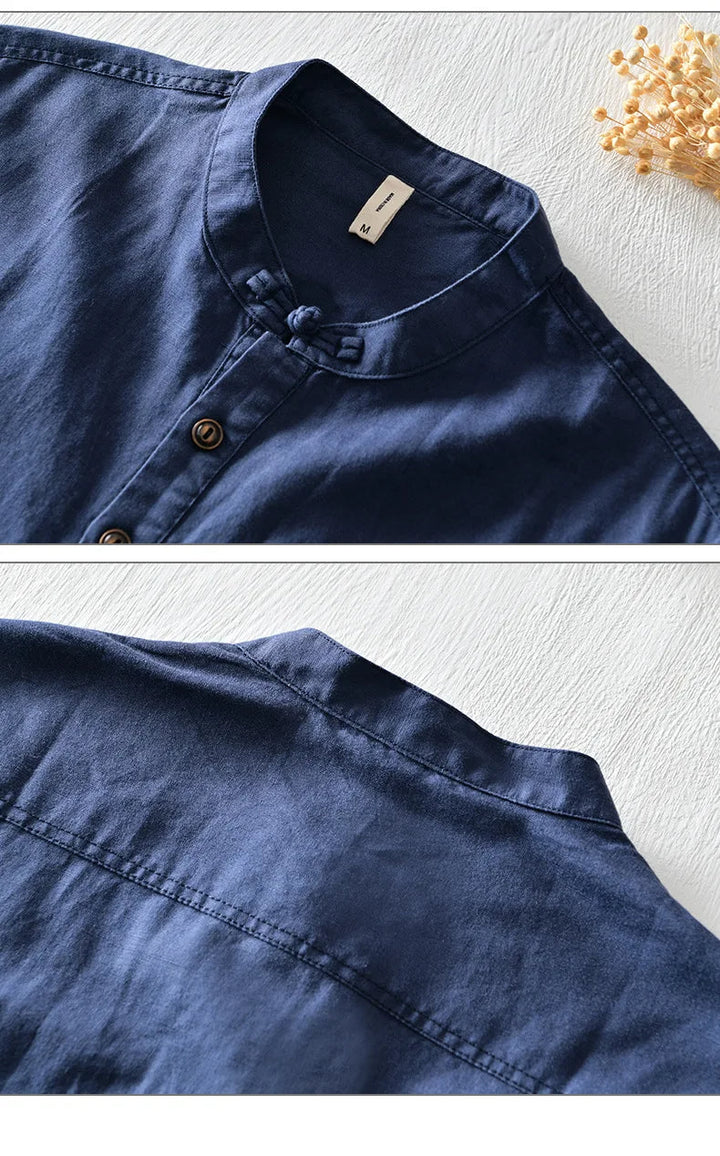 Olivia Sydney - Short-Sleeve Cotton Linen Shirt