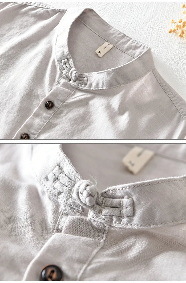 Olivia Sydney - Short-Sleeve Cotton Linen Shirt