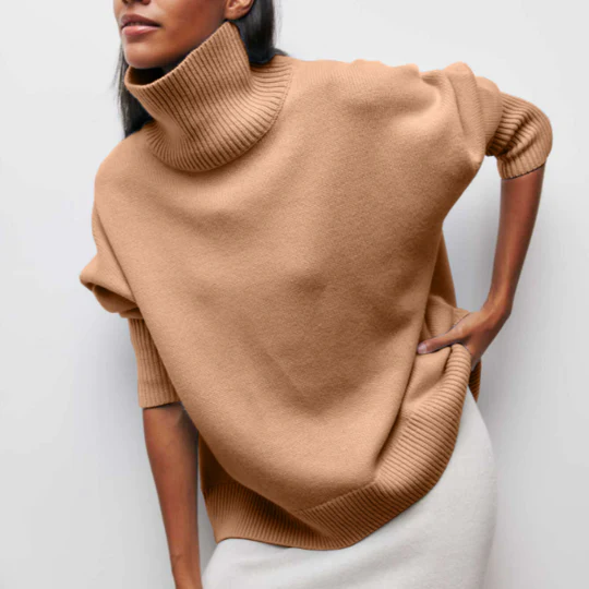 Olivia Sydney - Oversized cotton sweater with a downturned collar