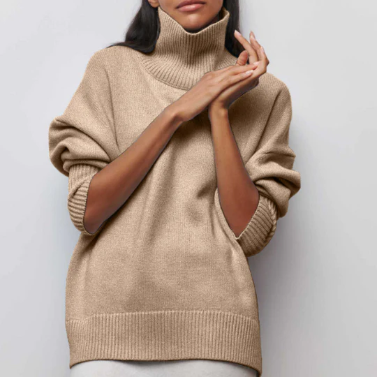 Olivia Sydney - Oversized cotton sweater with a downturned collar