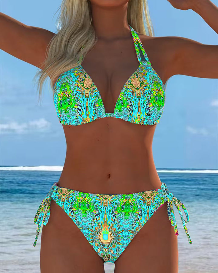 Olivia Sydney - Printed Halter Neck Bikini
