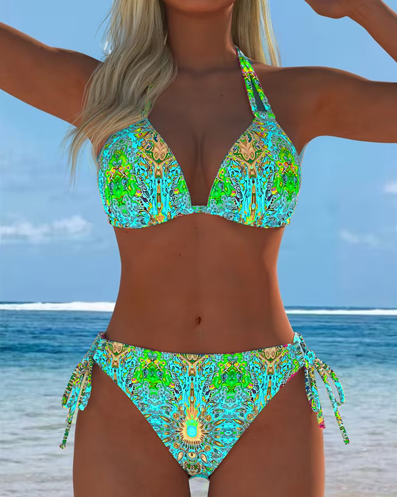 Olivia Sydney - Printed Halter Neck Bikini