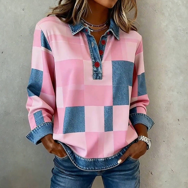 Olivia Sydney - Retro Style Checkered Casual Shirt