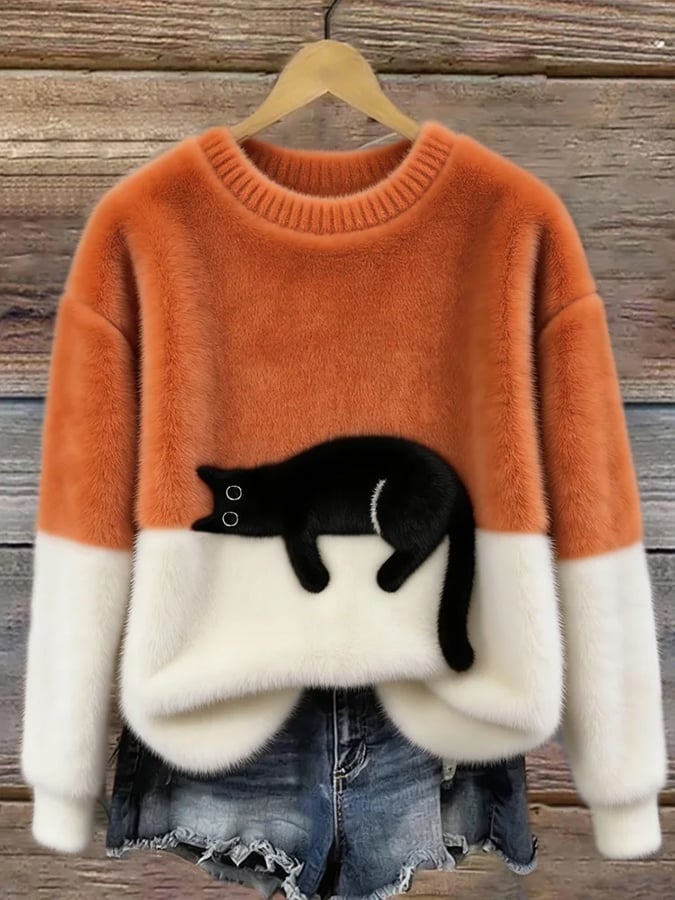 Olivia Sydney - Women's Cat Graphic Sweater