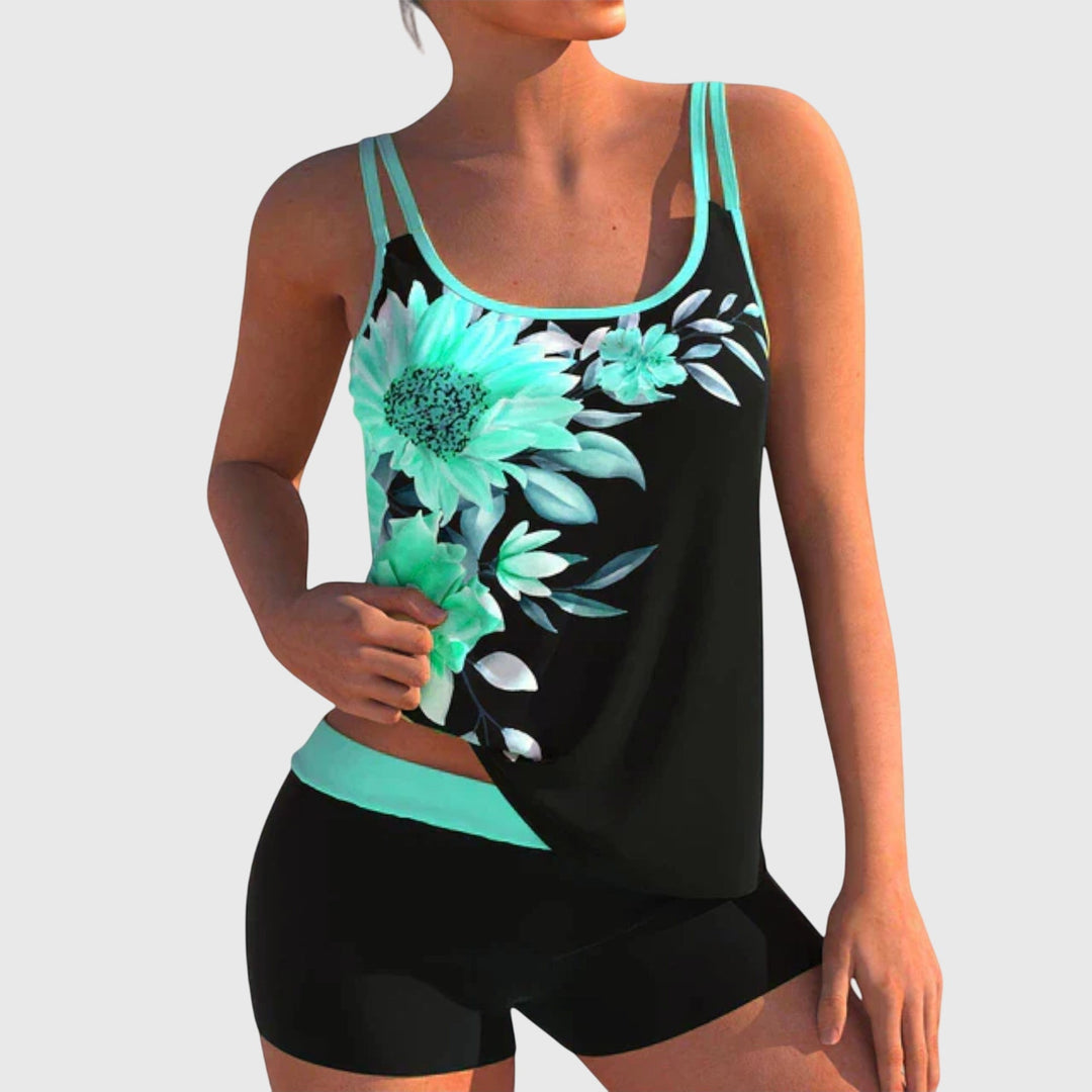 Olivia Sydney - Floral Tankini Set with Shorts