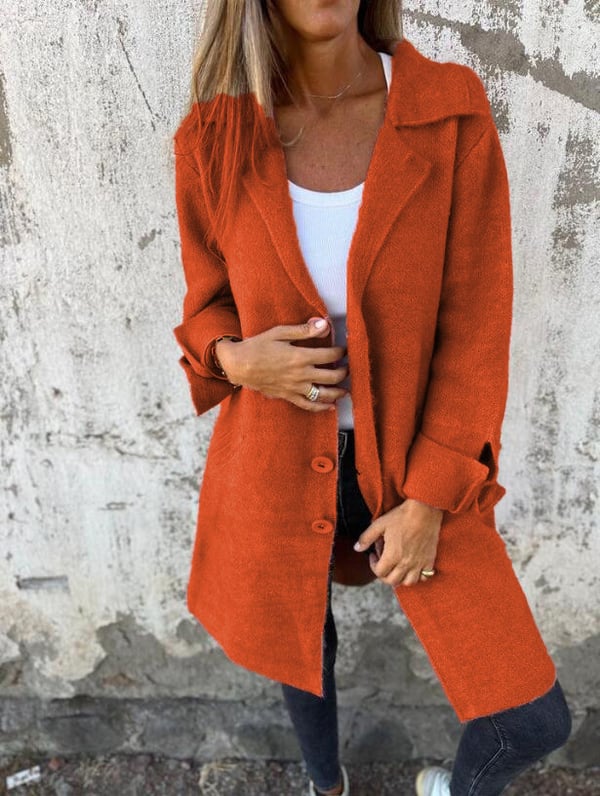 Olivia Sydney - Casual coat with lapels and single-breasted button closure