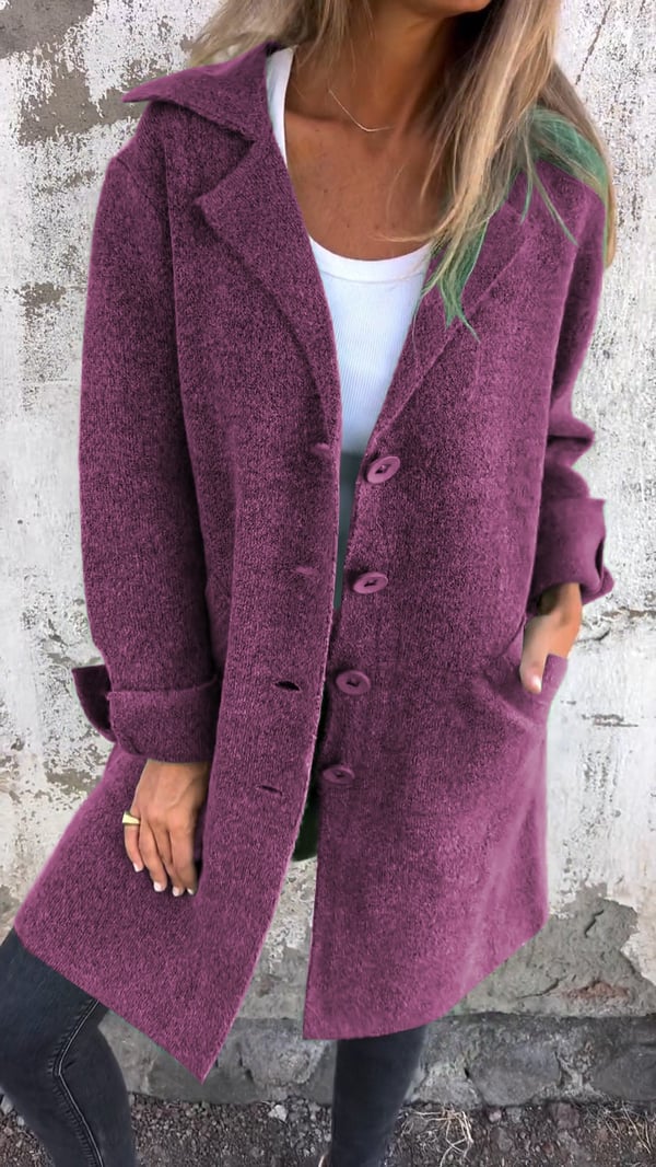 Olivia Sydney - Casual coat with lapels and single-breasted button closure
