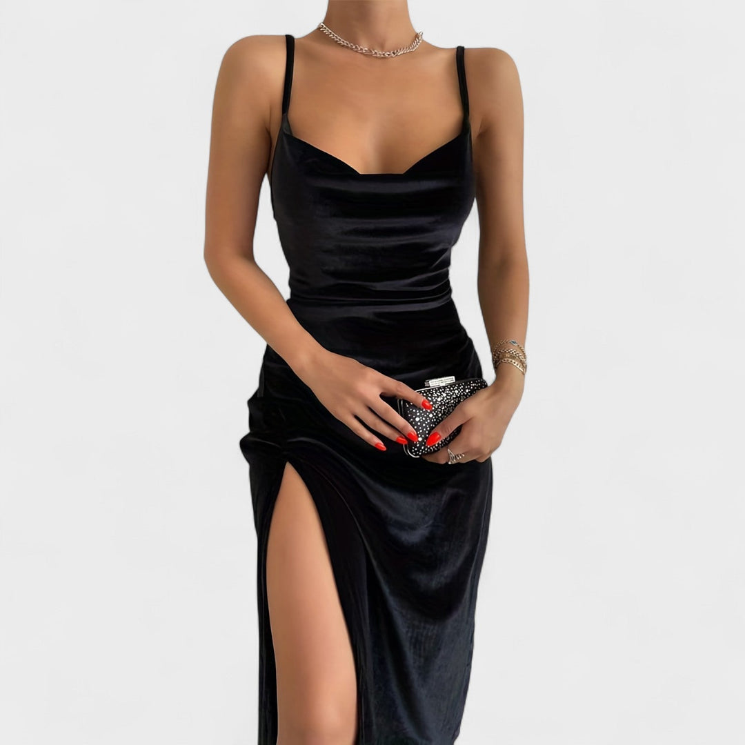 Olivia Sydney - Velvet Dress with Slit