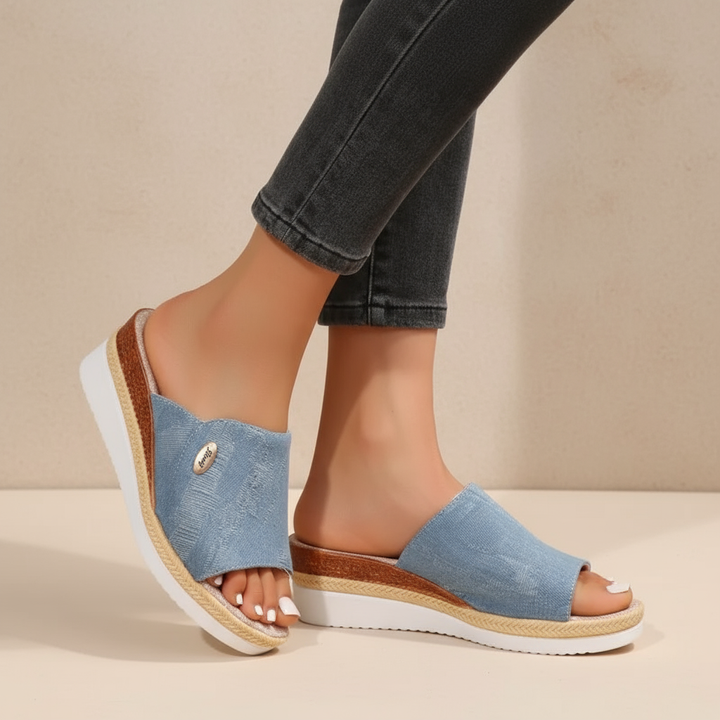 Olivia Sydney - Denim-Inspired Ergonomic Sandal
