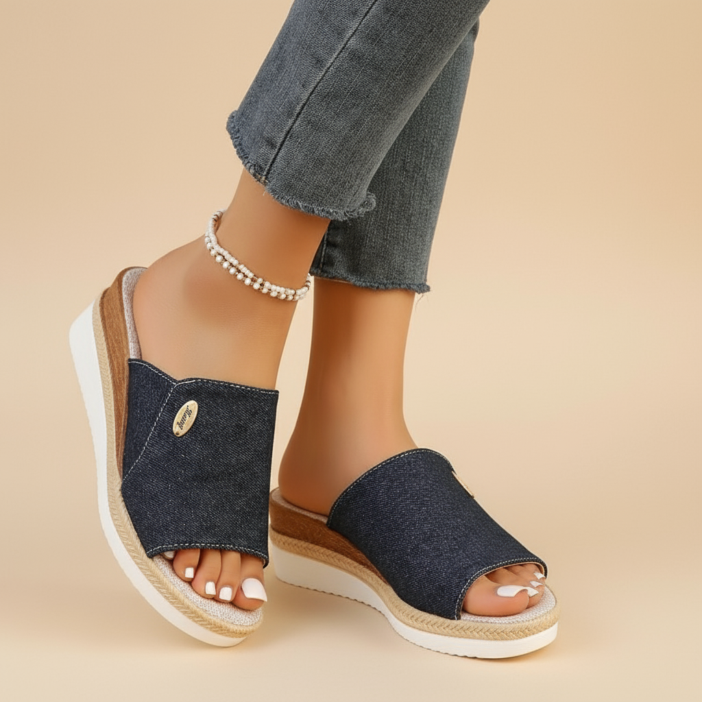Olivia Sydney - Denim-Inspired Ergonomic Sandal