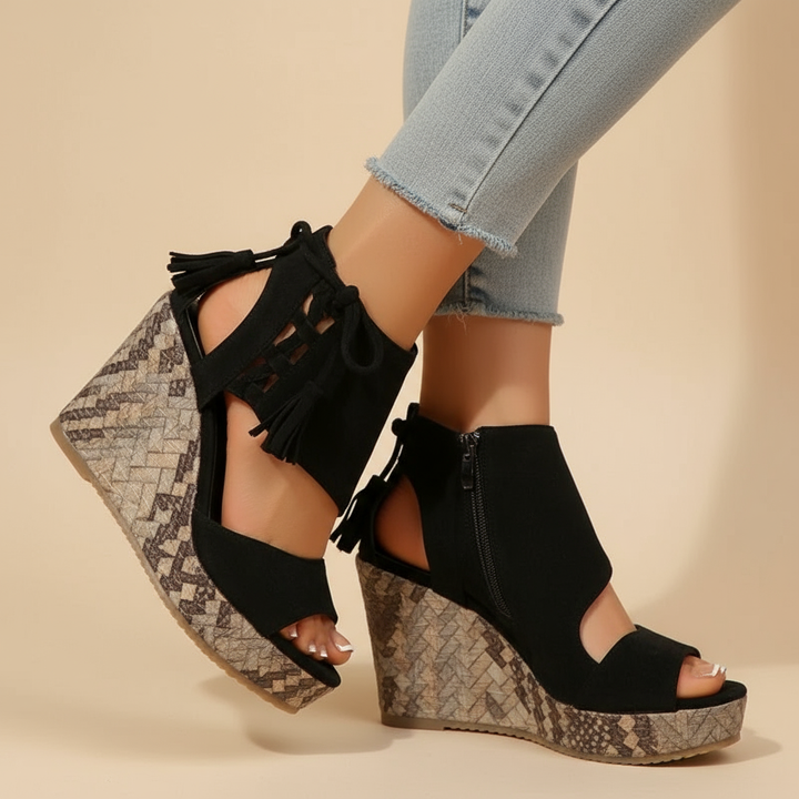 Olivia Sydney - ergonomic low-heeled bohemian woven sandal