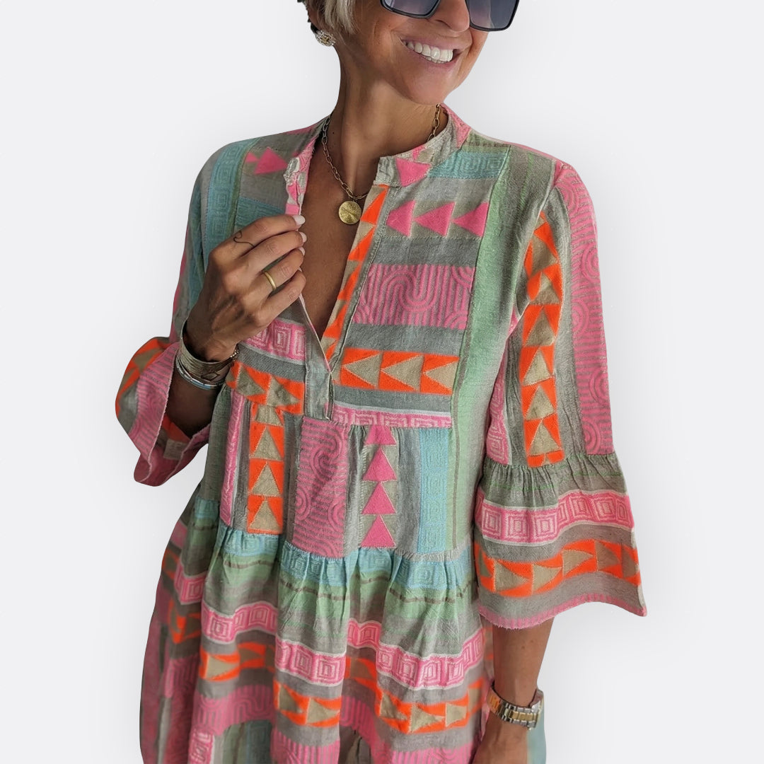 Olivia Sydney - Boho Layered Dress with Fluid Cut