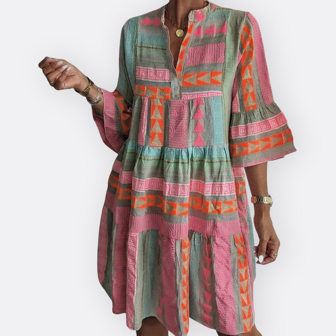 Olivia Sydney - Boho Layered Dress with Fluid Cut