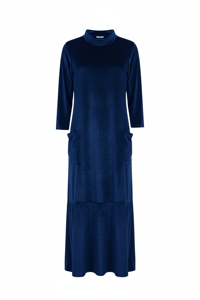 Olivia Sydney - Long Velvet Dress with Pockets