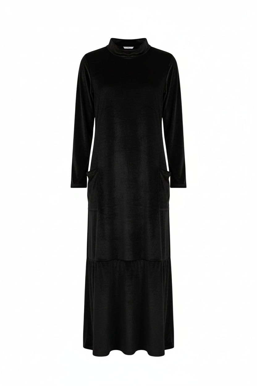 Olivia Sydney - Long Velvet Dress with Pockets