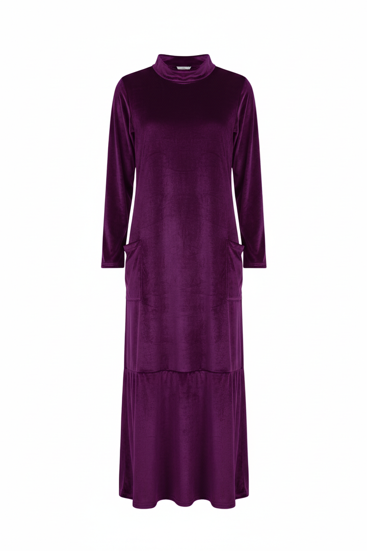 Olivia Sydney - Long Velvet Dress with Pockets
