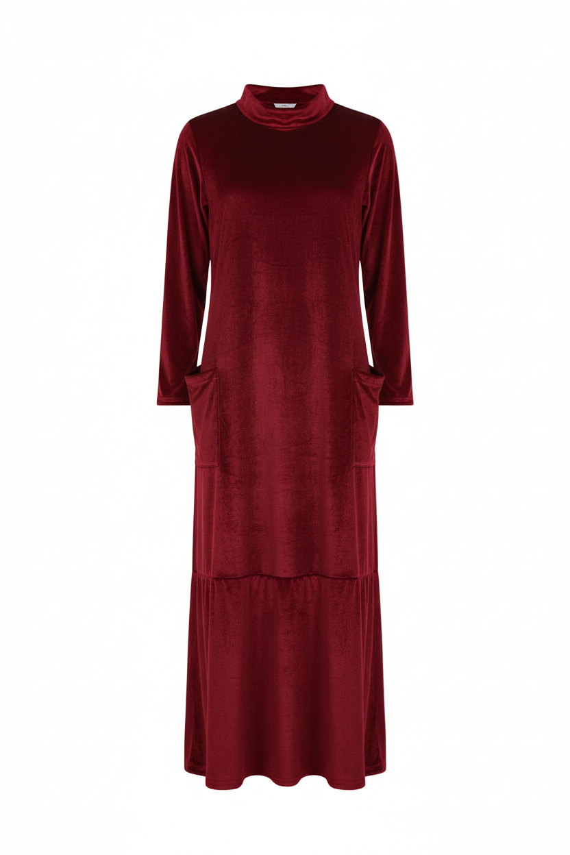 Olivia Sydney - Long Velvet Dress with Pockets