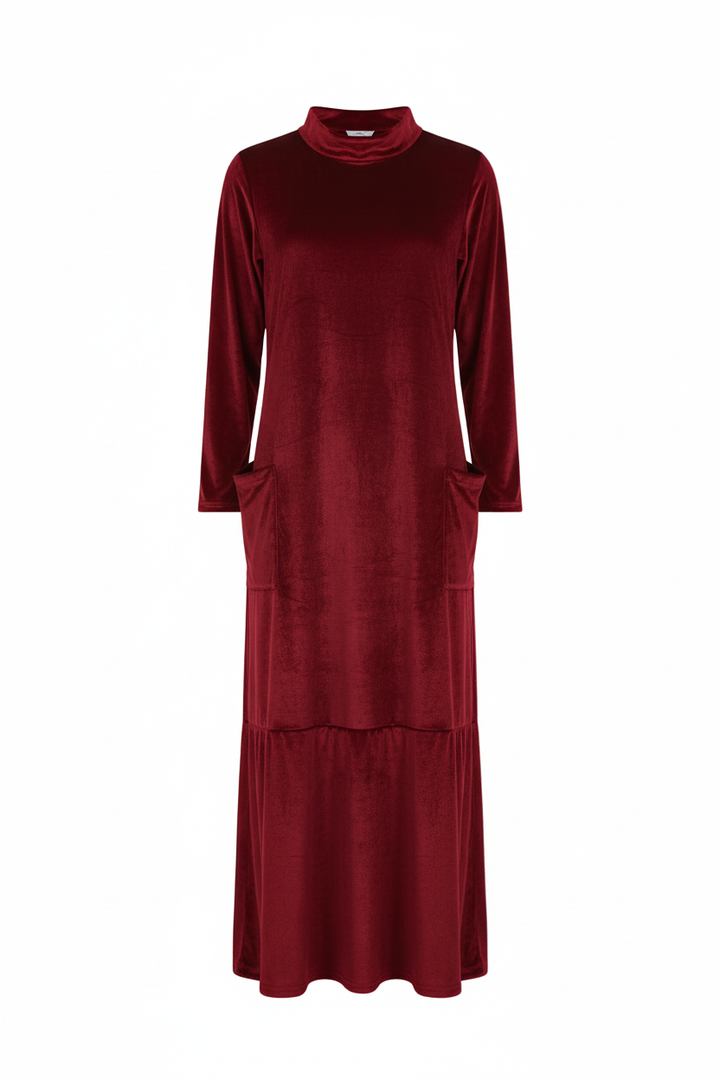 Olivia Sydney - Long Velvet Dress with Pockets