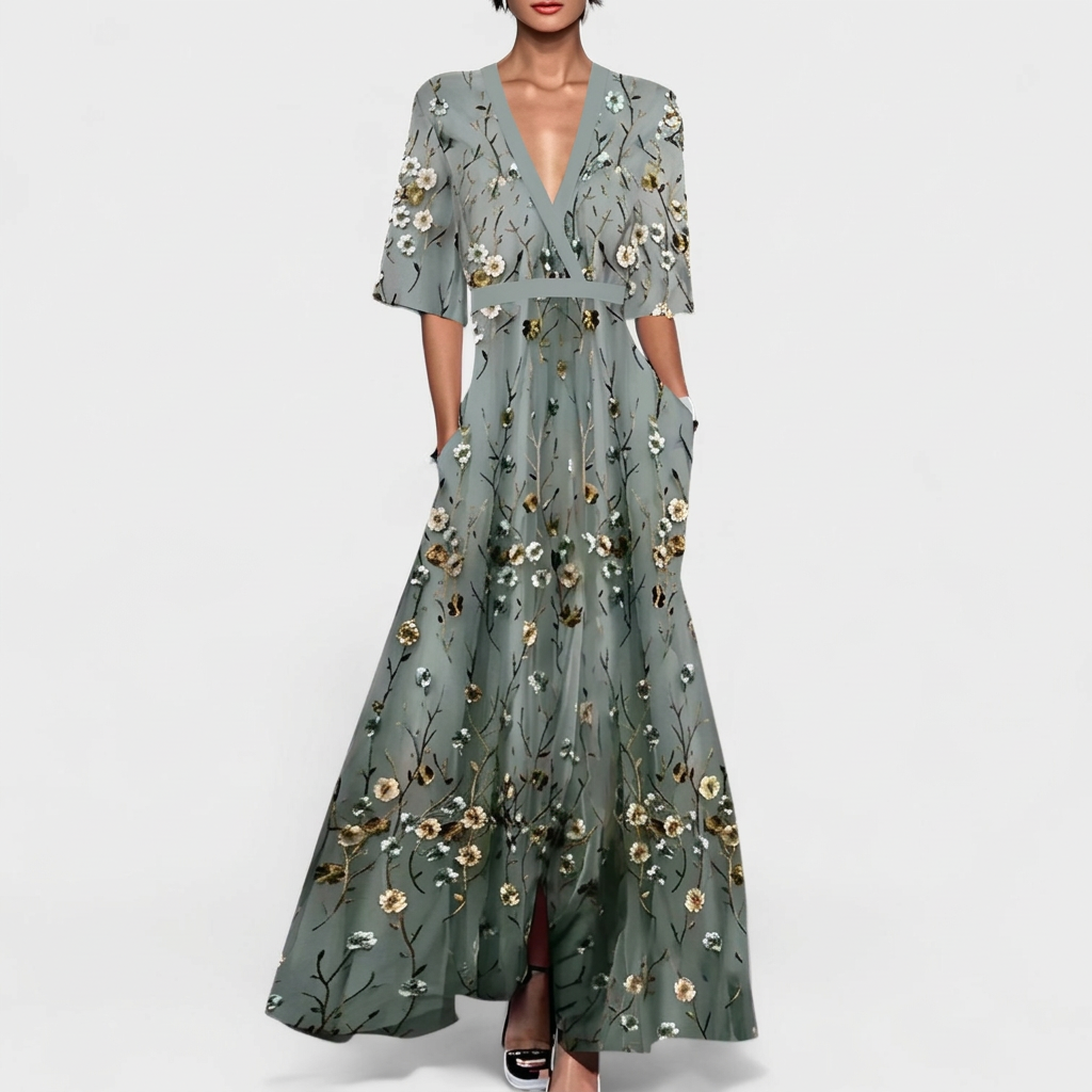 Olivia Sydney - Elegant Floral Maxi Dress