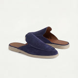 Mornarsko plava suede mule