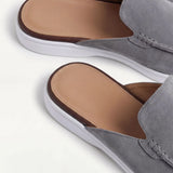 Sivi Suede Yacht Mule