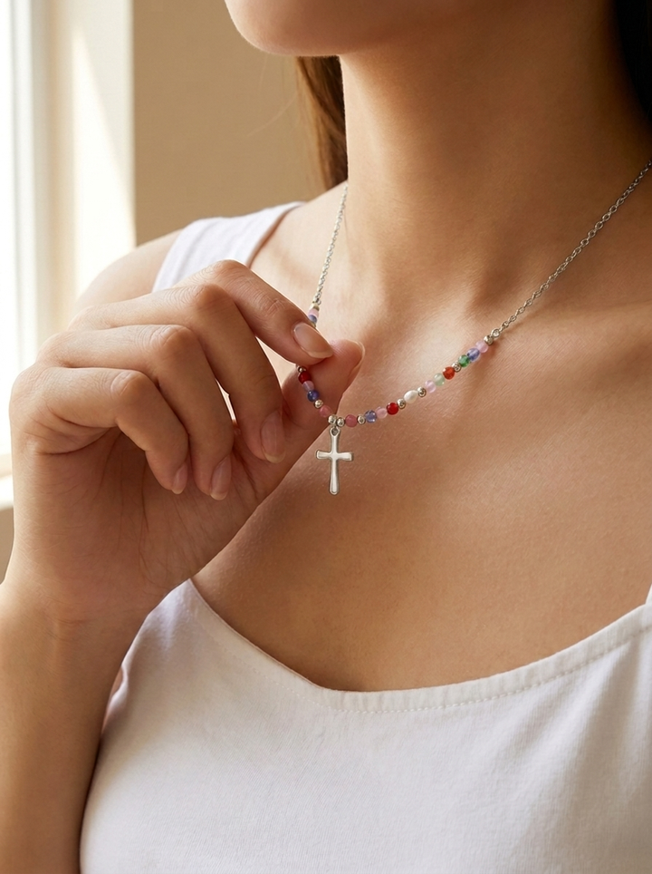 Olivia Sydney - Colorful Cross Necklace