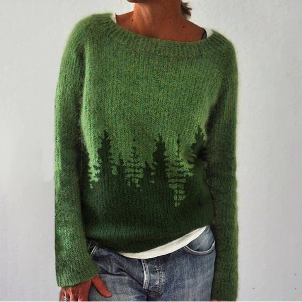 Olivia Sydney - Stylish Long Sleeve Forest Sweater