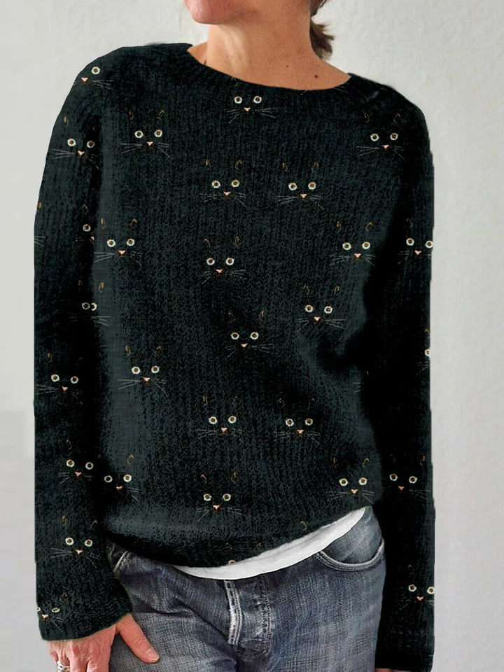 Olivia Sydney - Cozy Cat Face Sweater