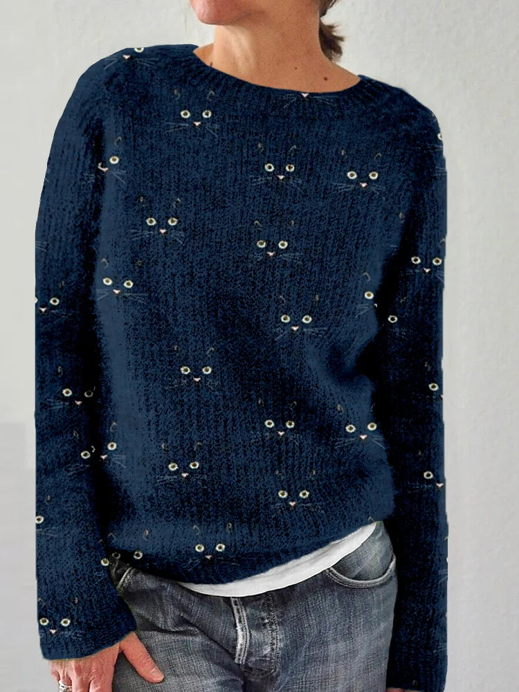 Olivia Sydney - Cozy Cat Face Sweater