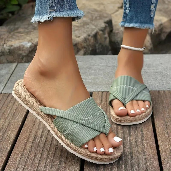 Olivia Sydney - Lightweight Walking Sandal with Crossed Straps
