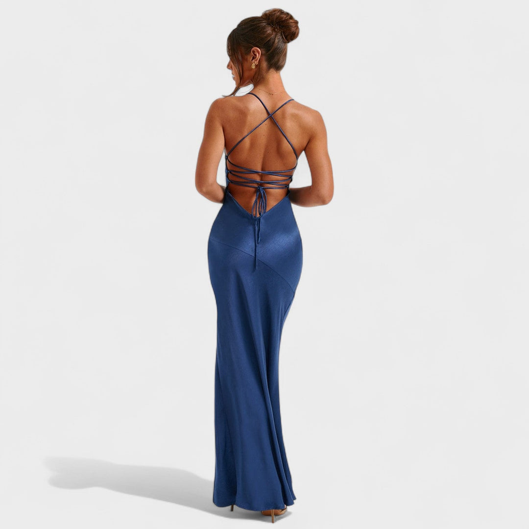Olivia Sydney - Midnight Blue Satin Dress