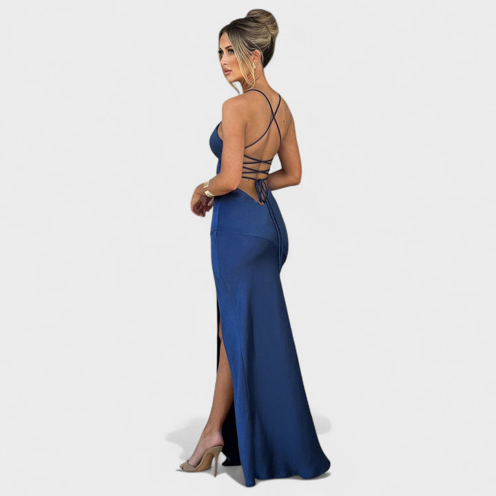 Olivia Sydney - Midnight Blue Satin Dress