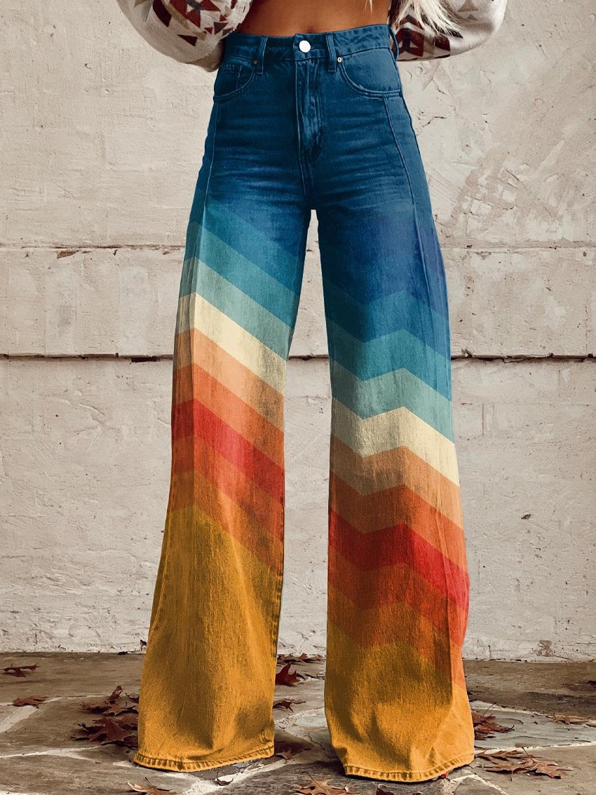 Olivia Sydney - Elegant Retro Zig Zag Pants