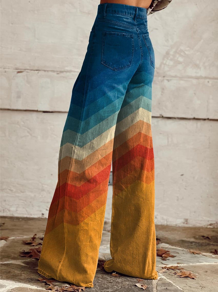 Olivia Sydney - Elegant Retro Zig Zag Pants
