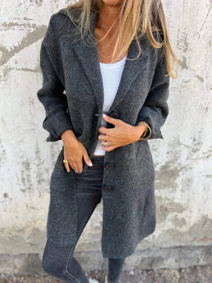 Olivia Sydney - Casual coat with lapels and single-breasted button closure
