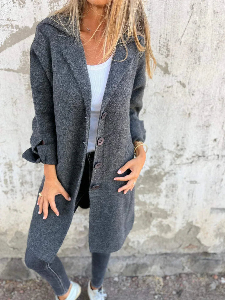 Olivia Sydney - Casual coat with lapels and single-breasted button closure