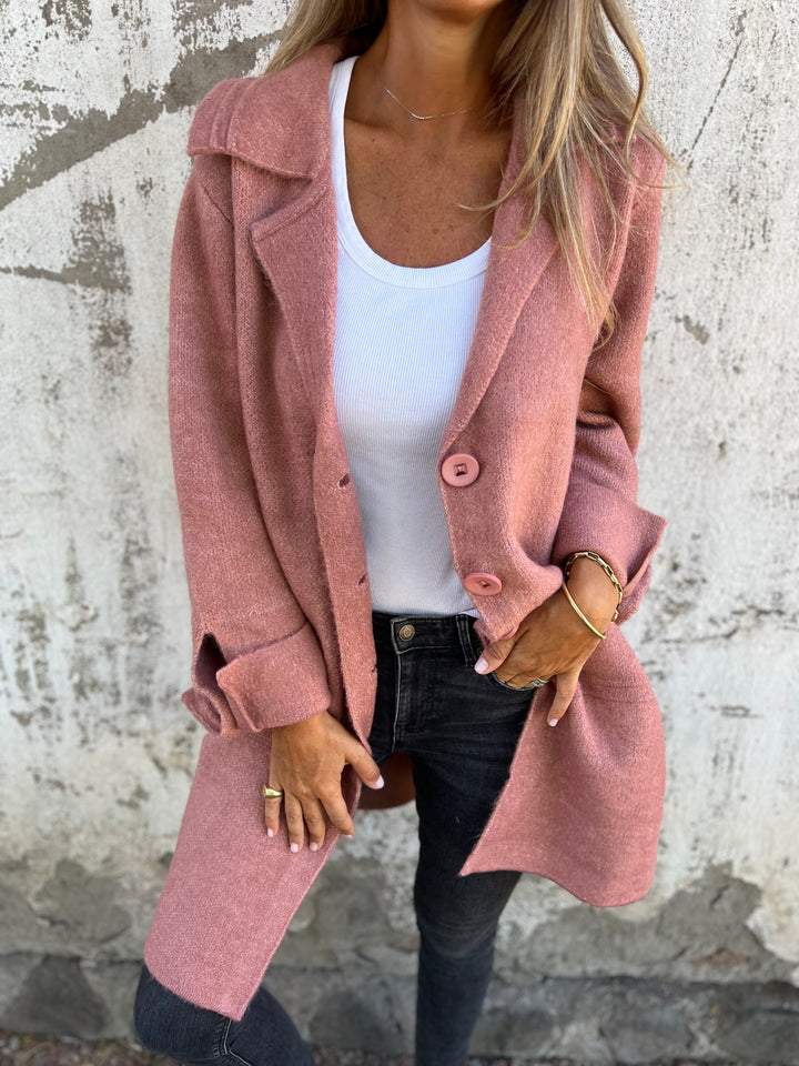 Olivia Sydney - Casual coat with lapels and single-breasted button closure