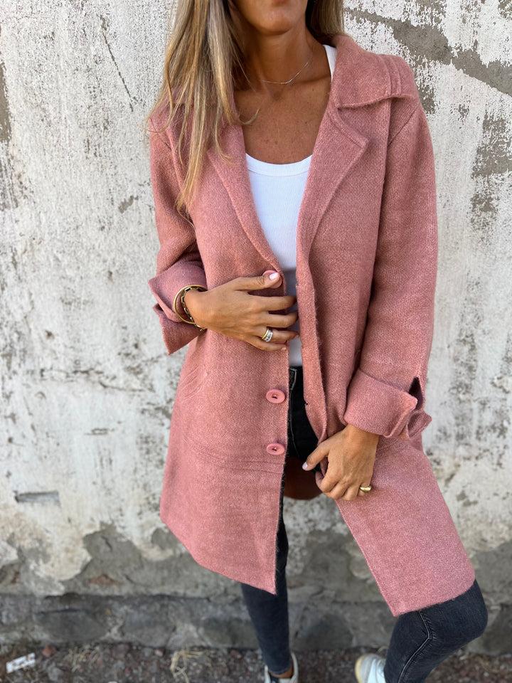 Olivia Sydney - Casual coat with lapels and single-breasted button closure