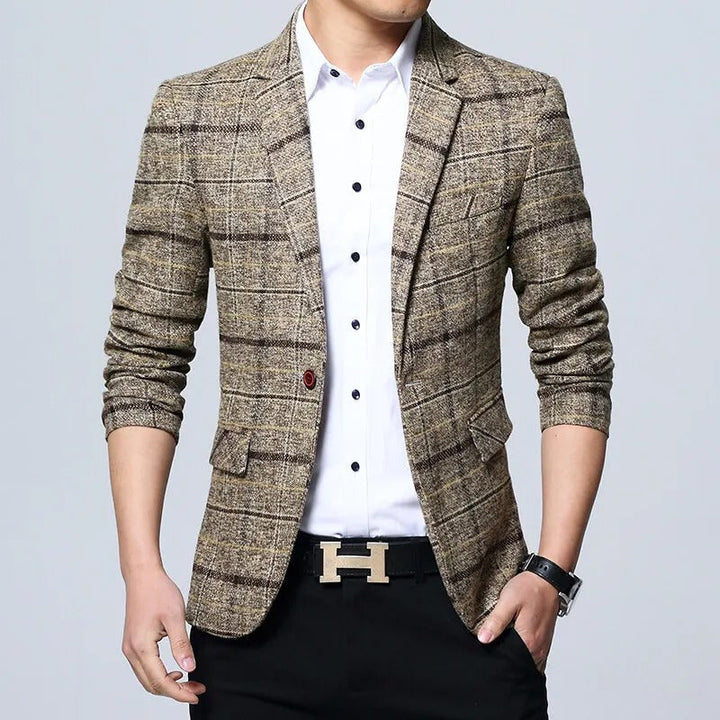 Olivia Sydney - Elegant Checkered Blazer