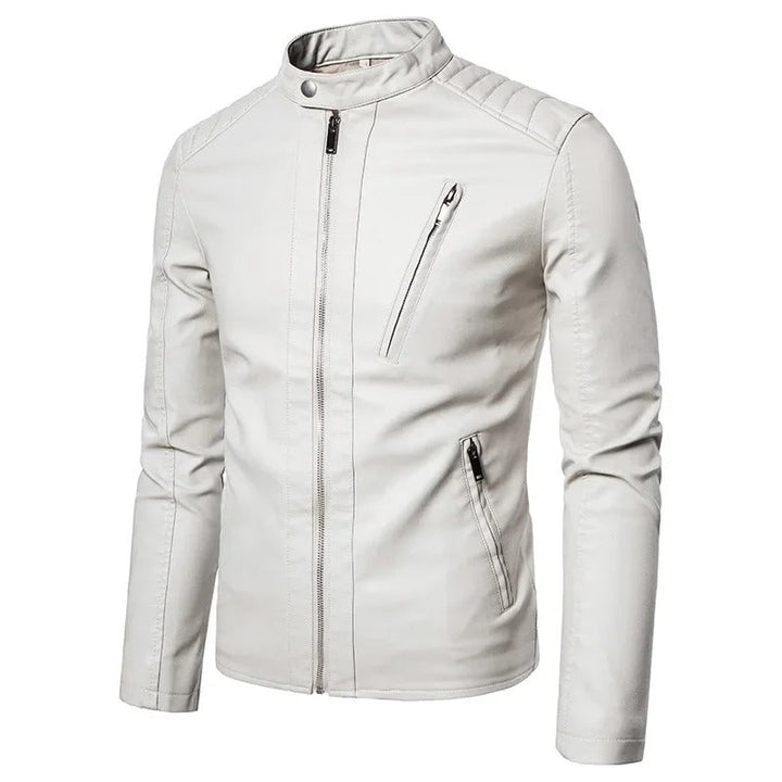 Olivia Sydney - Elegant High Collar Leather Jacket