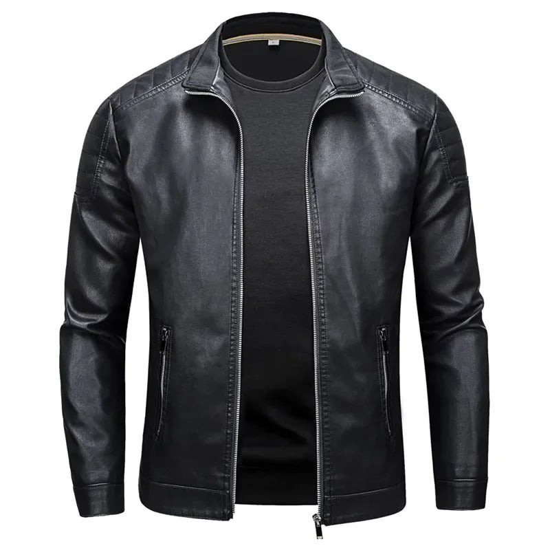 Olivia Sydney - High Collar Leather Jacket