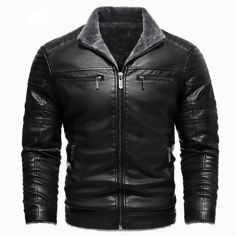 Olivia Sydney - Retro Wool-Lined Leather Jacket