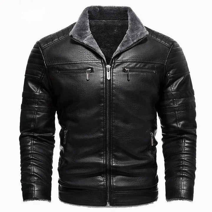 Olivia Sydney - Retro Wool-Lined Leather Jacket
