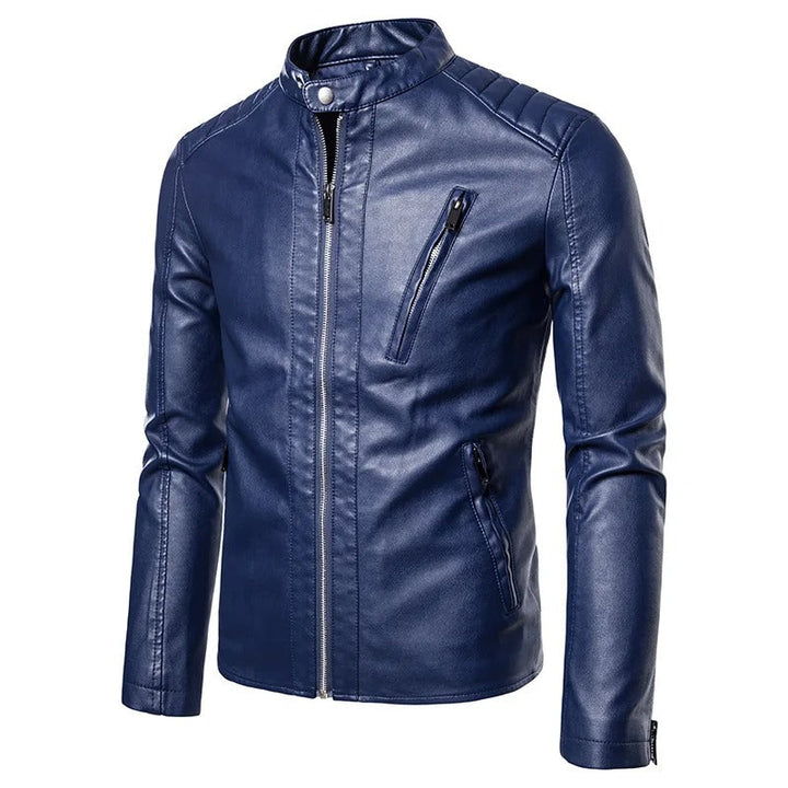 Olivia Sydney - Elegant High Collar Leather Jacket