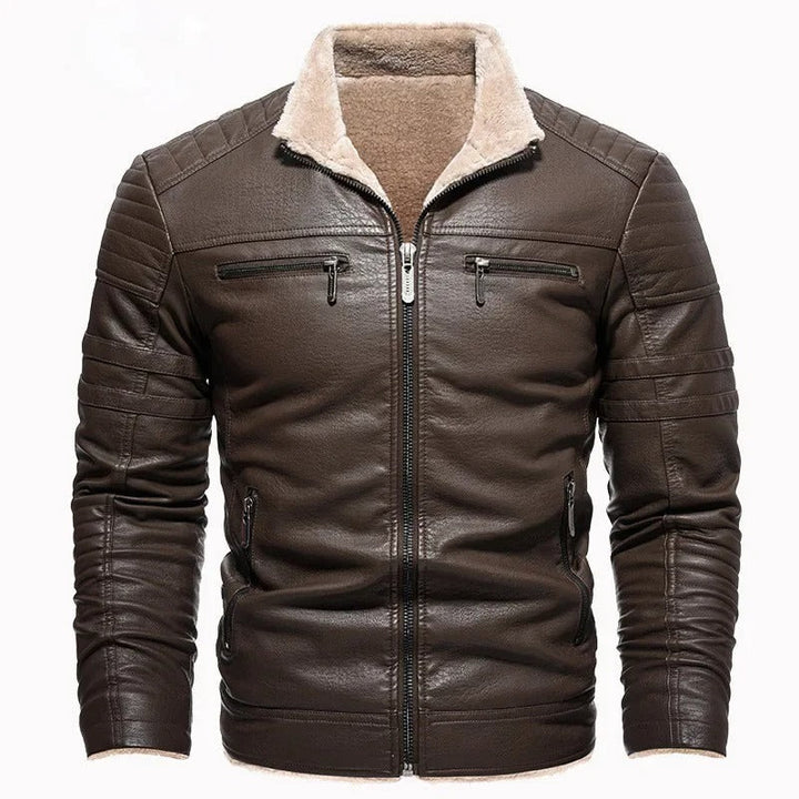Olivia Sydney - Retro Wool-Lined Leather Jacket