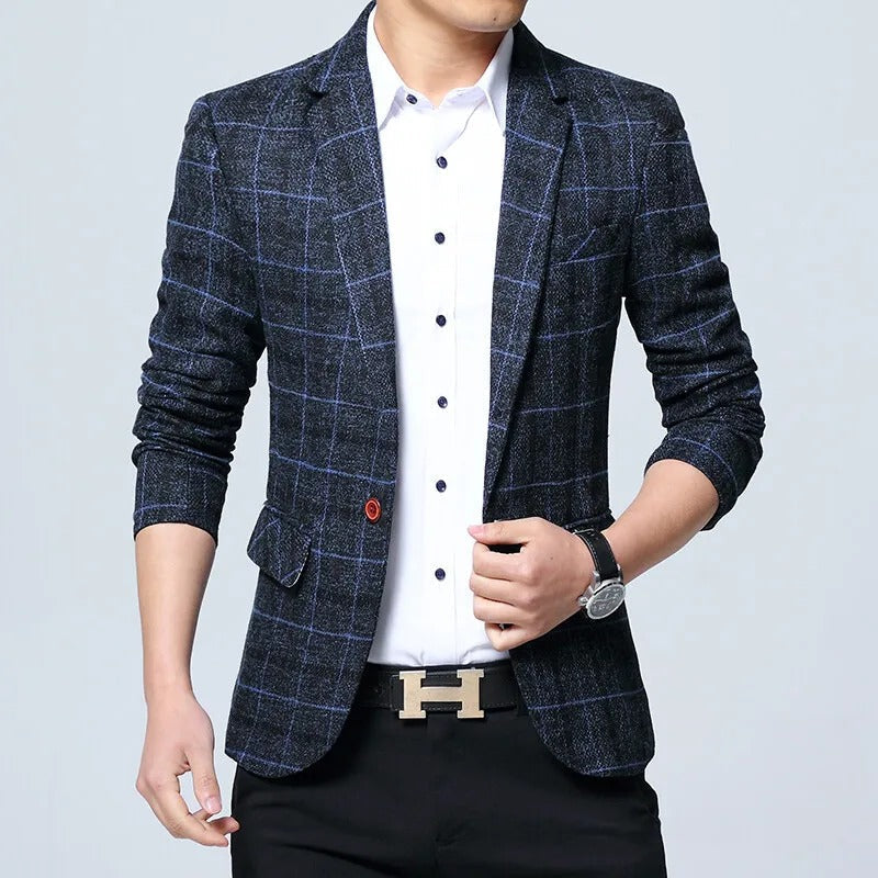 Olivia Sydney - Elegant Checkered Blazer