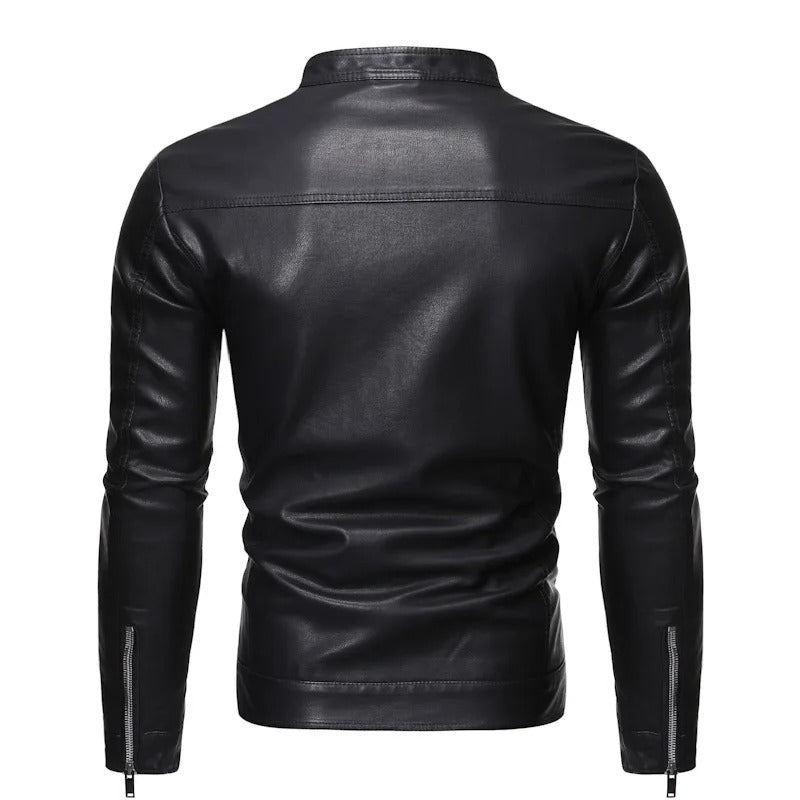 Olivia Sydney - Leather Jacket with Standing Collar