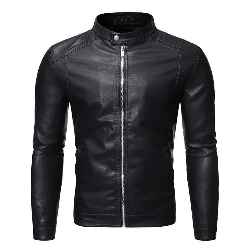 Olivia Sydney - Leather Jacket with Standing Collar
