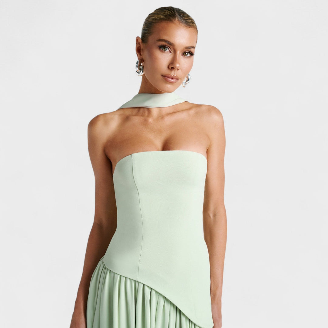 Olivia Sydney - Asymmetrical Cut Mint Dress